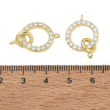 Dobbelt Ring Mellemled Med Zirkonia – 18K Forgyldt Messing (24mm) - Uniq Perler - 125733