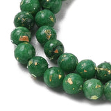 Dolomit – Grøn Med Guld Nitter (4mm) - Uniq Perler - 113094