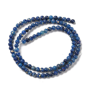 Dolomite – Marine Blue With Gold Flakes (4mm) - Uniq Perler - 113096