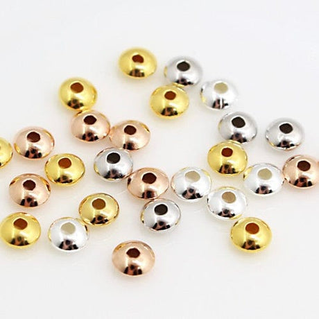 Donut Perler i 925 Sterling Sølv – Forgyldt (6mm, 4 stk) - Uniq Perler - 131216