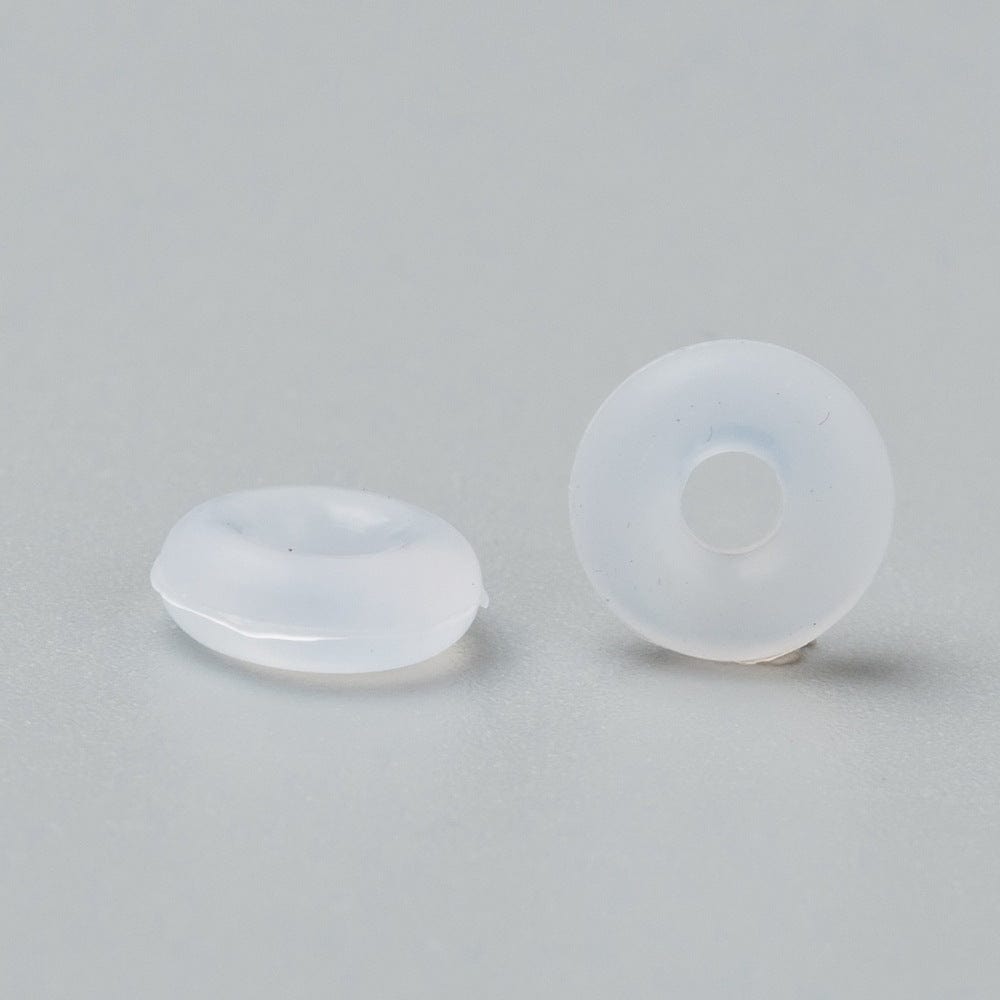 Donut Stopper Perle i Gummi – Klar (2mm, 20 Stk) - Uniq Perler - 111751