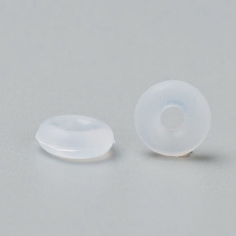 Donut Stopper Perle i Gummi – Klar (2mm, 20 Stk) - Uniq Perler - 111751