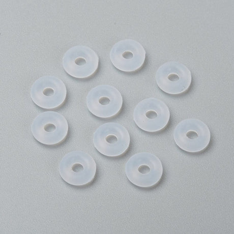 Donut Stopper Perle i Gummi – Klar (2mm, 20 Stk) - Uniq Perler - 111751