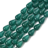 Dråbeformede Cat Eye Perler – Turkis (12x8~8,5mm) 6 stk. - Uniq Perler - 125859