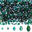 Dråbeformede Glasperler – Grøn, Facetterede (5~15x3~10mm) 280 stk. - Uniq Perler - 125903