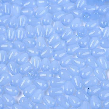 Dråbeformede Glasperler – Kornblomstblå (6x4x4mm) 100 g - Uniq Perler - 125886