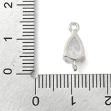 Dråbeformede Mellemled Med Klar Zirkonia – Langtidsholdbar 18K Forgyldt Messing (14x6,5x4,5mm) 2 stk. - Uniq Perler - 126145
