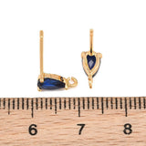 Dråbeformede Ørestikkere Med Blå Zirkonia – 18K Forgyldt Messing (8,5x4,5mm) - Uniq Perler - 125759