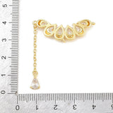Dråbeformet Mellemled Med Zirkonia – 18K Forgyldt Messing (39mm) - Uniq Perler - 124700