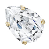 Dråbeformet Preciosa Krystal Mellemled – Klar, 18K Forgyldt Messing (14x10mm) - Uniq Perler - 123176