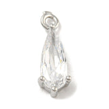Dråbeformet Vedhæng – Langtidsholdbar Platinbelagt Messing med Kubiske Zirkonia (14x5.5x3mm) - Uniq Perler - 118538