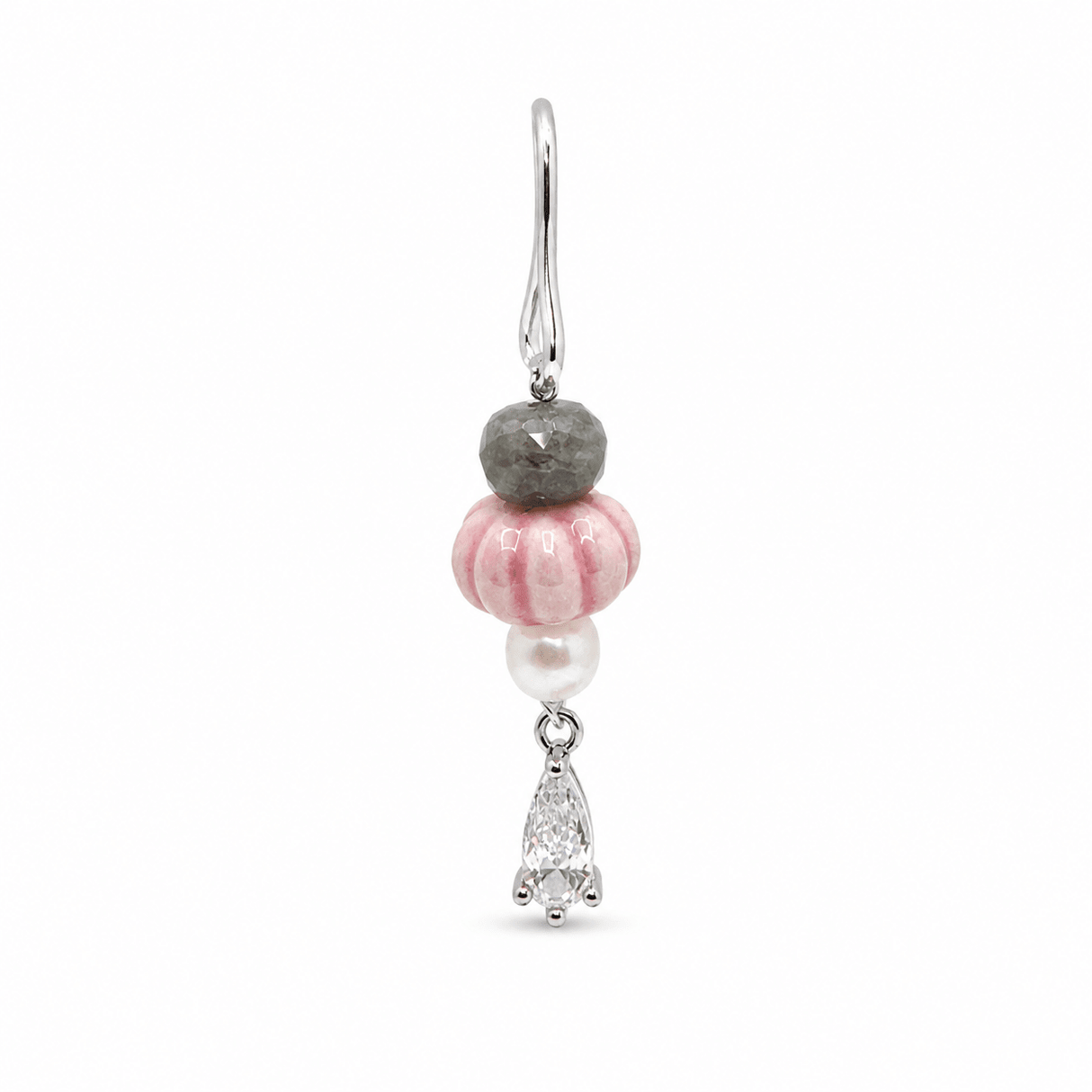 Dråbeformet Vedhæng – Langtidsholdbar Platinbelagt Messing med Kubiske Zirkonia (14x5.5x3mm) - Uniq Perler - 118538