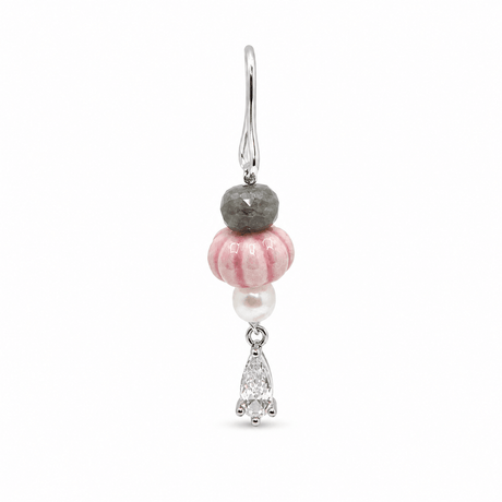 Dråbeformet Vedhæng – Langtidsholdbar Platinbelagt Messing med Kubiske Zirkonia (14x5.5x3mm) - Uniq Perler - 118538