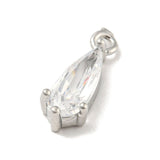 Dråbeformet Vedhæng – Langtidsholdbar Platinbelagt Messing med Kubiske Zirkonia (14x5.5x3mm) - Uniq Perler - 118538