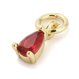 Dråbe med Zirkonia indfatning, Langtidsholdbar 18K forgyldning (8.5x3.5x3mm) - Uniq Perler - 