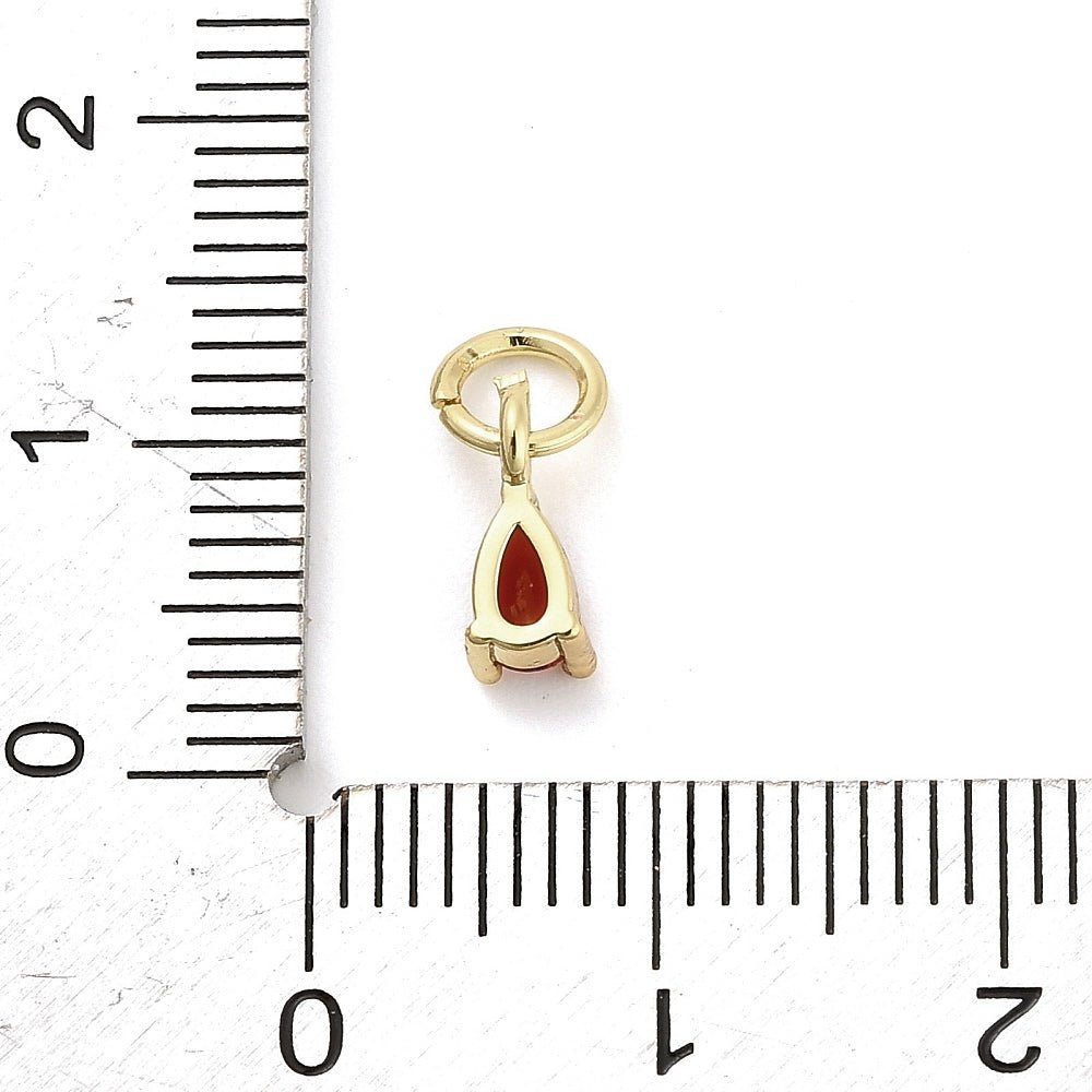 Dråbe med Zirkonia indfatning, Langtidsholdbar 18K forgyldning (8.5x3.5x3mm) - Uniq Perler - 