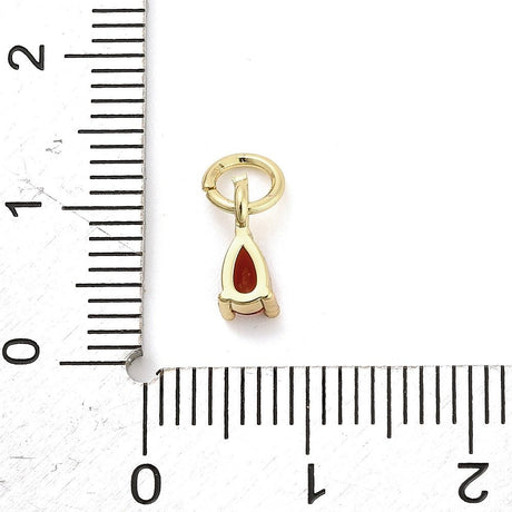 Dråbe med Zirkonia indfatning, Langtidsholdbar 18K forgyldning (8.5x3.5x3mm) - Uniq Perler - 