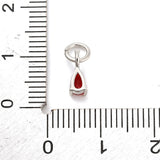 Dråbe med Zirkonia indfatning, Platinfarve (8.5x3.5x3mm) - Uniq Perler - 