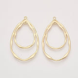 Dråbe Mellemled, Organisk look– Lys Forgyldt (47.5mm, 4 stk) - Uniq Perler - 117760