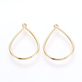 Drop Connector/Pendant, 18K Gold-plated, 18x13mm, (8 pcs.) - Uniq Perler - 111752