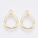 Dråbe Vedhæng, Forgyldt, 17x12mm, (6 stk.) - Uniq Perler - 112847