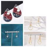 Dråbe Vedhæng, Forgyldt Stål, (17x25mm, 6 stk) - Uniq Perler - 111786