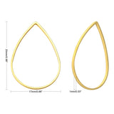 Dråbe Vedhæng, Forgyldt Stål, (17x25mm, 6 stk) - Uniq Perler - 111786