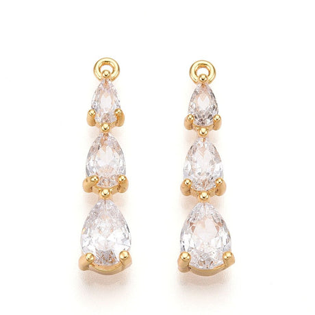 Dråbe vedhæng, Langtidsholdbar 18K Guldbelagt (23.5x5.5x4mm) - Uniq Perler - 