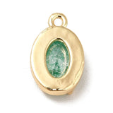 Dråbe Vedhæng Med Grønt Glas, 18K Forgyldt, 10x6x3mm - Uniq Perler - 112721