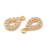Dråbe Vedhæng Med Klare Zirkonia Sten, 18K Forgyldt, 11x6x2mm - Uniq Perler - 1111489979