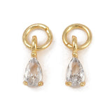 Dråbe Vedhæng Med Zirkonia – 18K Langtidsholdbar Forgyldt (8,5x3x3,5mm) 2 stk. - Uniq Perler - 115704