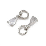 Dråbe Vedhæng Med Zirkonia – Langtidsholdbar Platin (8,5x3x3,5mm) 2 stk. - Uniq Perler - 115705