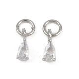 Dråbe Vedhæng Med Zirkonia – Langtidsholdbar Platin (8,5x3x3,5mm) 2 stk. - Uniq Perler - 115705