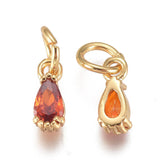 Dråbe Vedhæng Med Zirkonia Sten, 18K Langtidsholdbar Forgyldning,(8x3x3mm) - Uniq Perler - 2838484