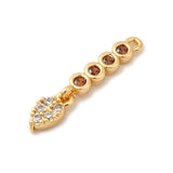 Dråbe vedhæng, Orange Zirkonia sten, 18K forgyldt (4x23x3mm) - Uniq Perler - 