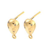 Dråbeformet Ørestikkere Med Klare Zirkonia Sten, Forgyldt, (12,5x6,5mm) - Uniq Perler - 113097