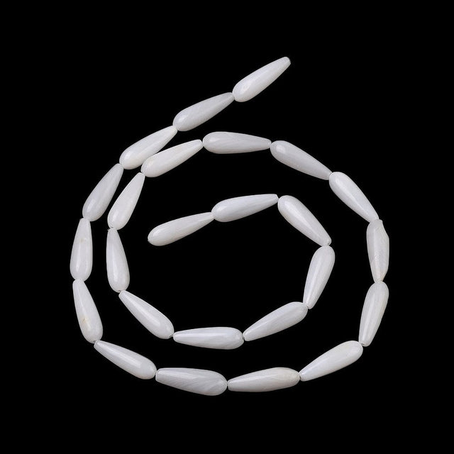 Dråbeformet Shell Perler, 15x5mm - Uniq Perler - 112388