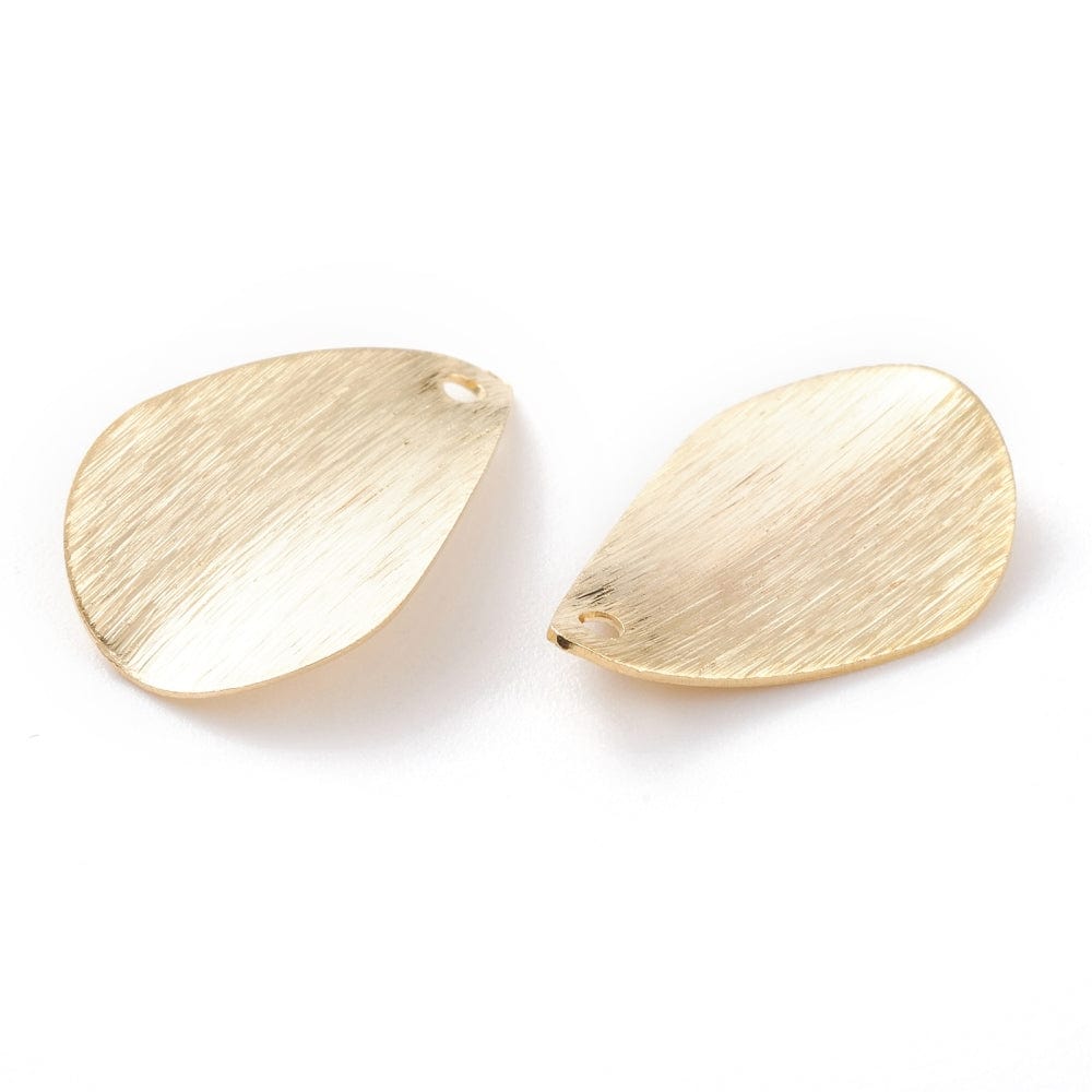 Dråbeformet Vedhæng - 24K Forgyldt (13x20mm) 6 stk - Uniq Perler - 615844