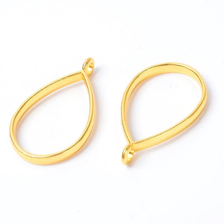 Dråbeformet Vedhæng - Forgyldt (20x34mm) 8 stk - Uniq Perler - 116168