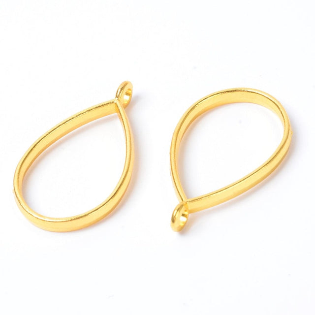 Dråbeformet Vedhæng - Forgyldt (20x34mm) 8 stk - Uniq Perler - 116168