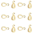 Teardrop Pendant – Clear Zirconia Stones, 18K Gold-plated Brass (11x6x3mm) 10 pcs. - Uniq Perler - 