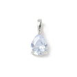 Dråbeformet Vedhæng Med Sart Blå Zirkonia Sten – Platin Farvet (14x6mm) - Uniq Perler - 115283