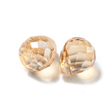 Dråber, Gylden/Klar, Facetteret, 9,5x8 mm, 4 stk. - Uniq Perler - 112727