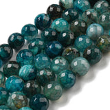 Dragon Vein Agat – Blå/Grøn, Facetteret (12mm) - Uniq Perler - 112849