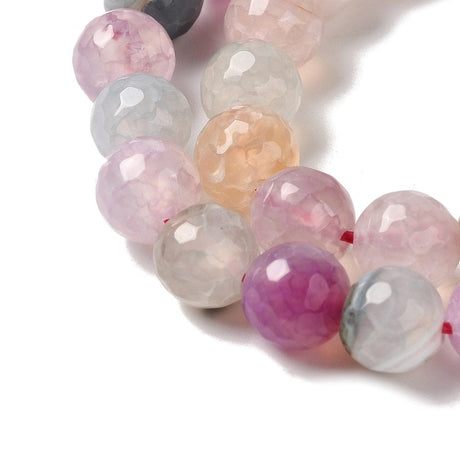 Dragon Vein Agat – Farve Mix, Facetteret (8mm) - Uniq Perler - 114119