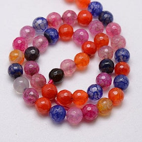 Dragon Vein Agate – Color Mix, Faceted (8mm) - Uniq Perler - 115894