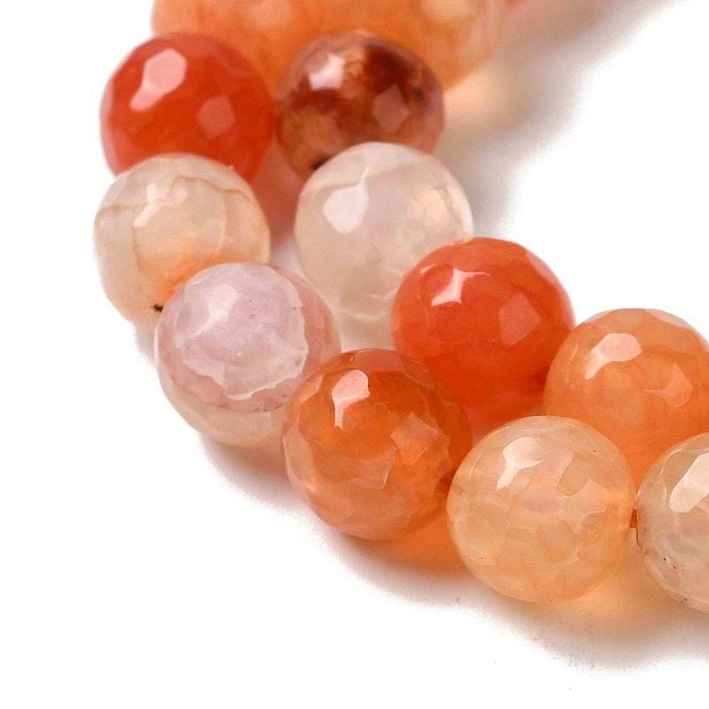 Dragon Vein Agat – Orange, Facetteret (8mm) - Uniq Perler - 154843