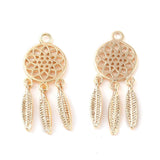 Drømmefanger Vedhæng, forgyldt, (str 25x9 mm) - Uniq Perler - 113162