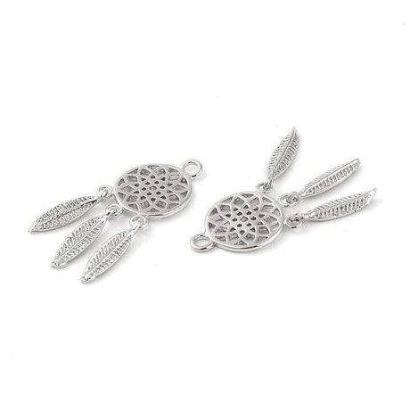 Drømmefanger Vedhæng, Platin Belagt, 25x9mm - Uniq Perler - 113163