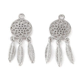 Drømmefanger Vedhæng, Platin Belagt, 25x9mm - Uniq Perler - 113163